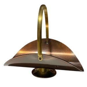 Vintage Coppercraft Guild Copper Basket Brass Swing Handle MCM 60's - 70's USA